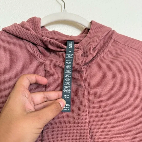 Vuori Bayview Hoodie Pullover Top Women's Sz Xs Rosewood Thermal Knit - Picture 10 of 14